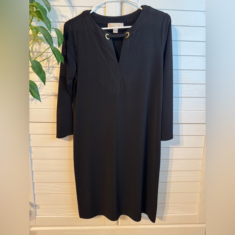 Michael Kors Black Dress with Gold Accents